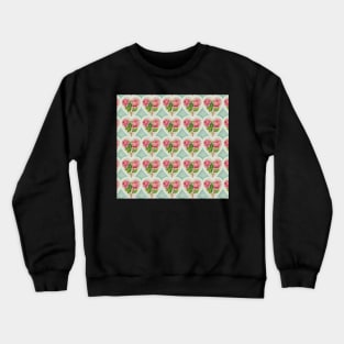 Vintage hearts and pink roses Crewneck Sweatshirt